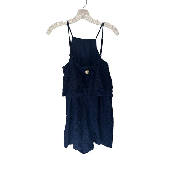 Lilly Pulitzer Navy Blue Sleeveless Resort Vacation Celyn Lace Romper Size 4 - Picture 8 of 12